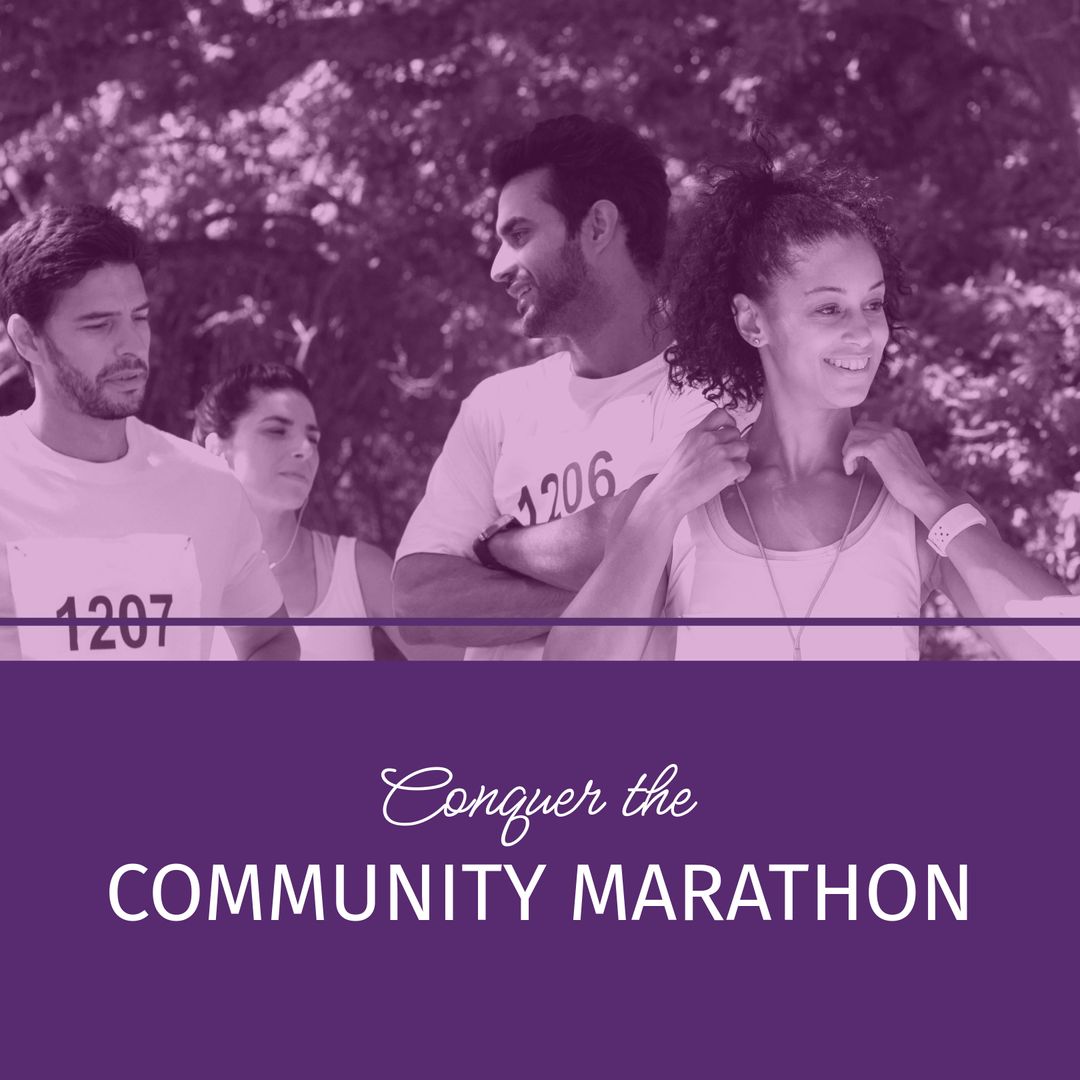 Enthusiastic Runners Socializing at Community Marathon