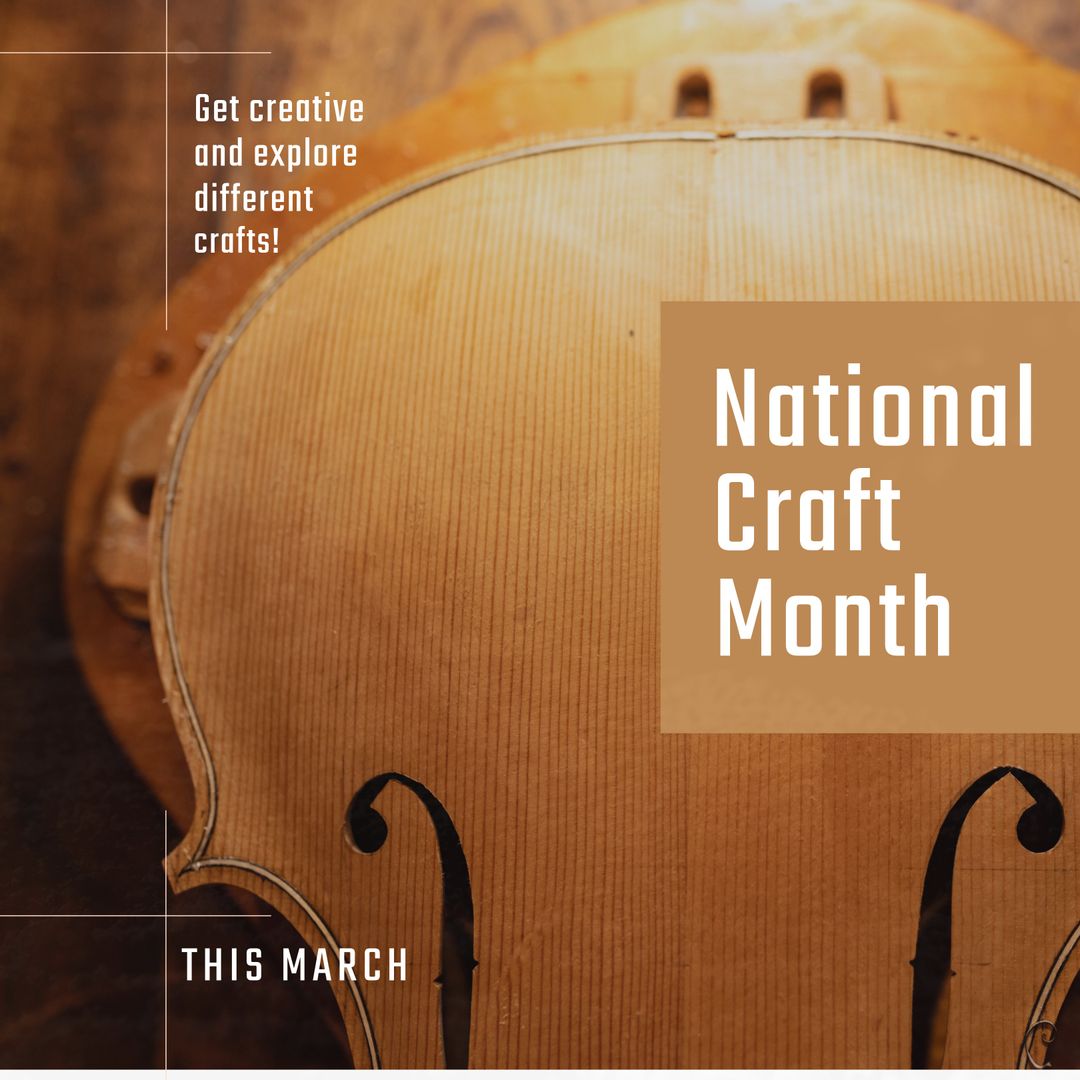 National Craft Month Celebration with Violin Backdrop