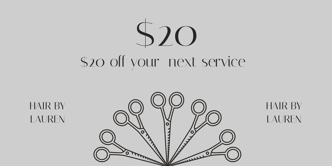 Salon Discount Ad Featuring Scissor Design and $20 Off Offer - Download Free Stock Templates Pikwizard.com