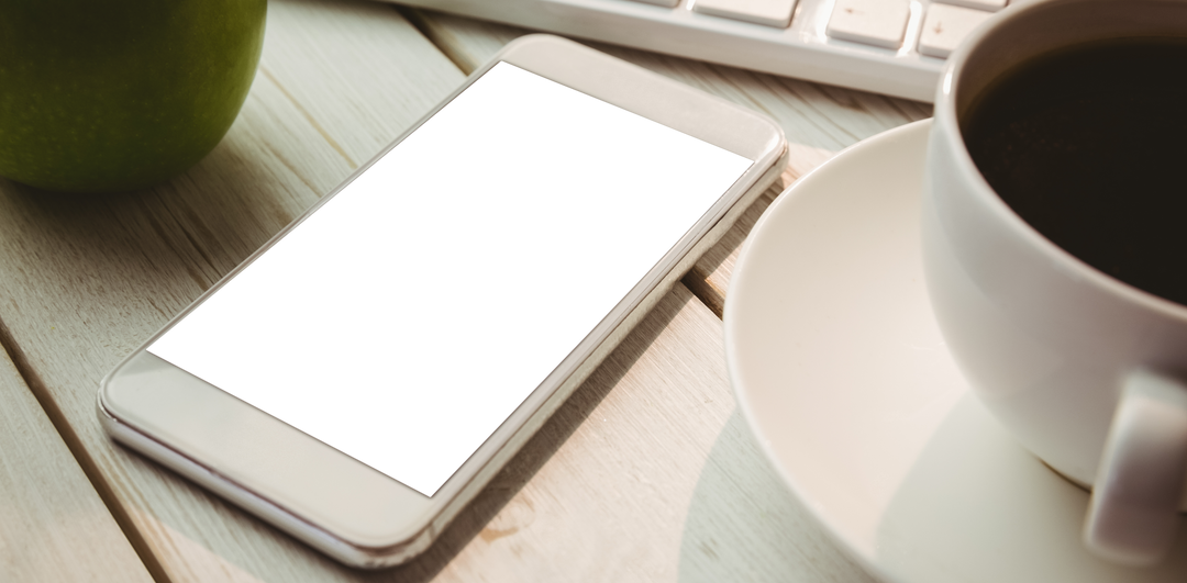 Transparent Phone and Coffee Mug on Rustic Wooden Table - Download Free Stock Images Pikwizard.com