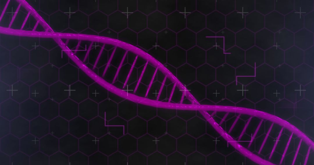 Abstract Digital DNA Strand with Geometric Overlay