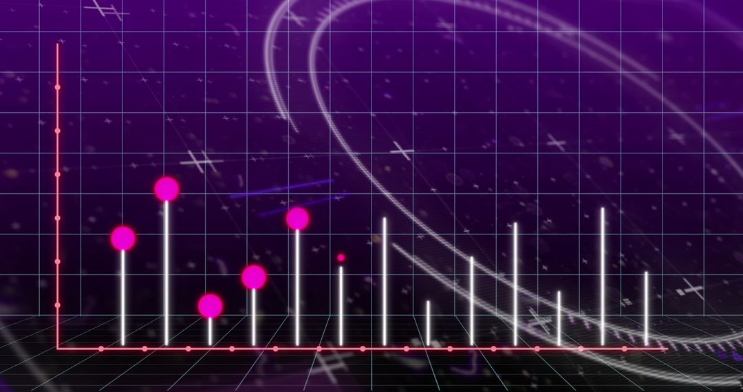 Futuristic Digital Graph with Glitch Effect for Data Analysis