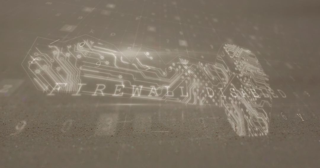 Digital Circuitry Overlay with Cybersecurity Alert Words