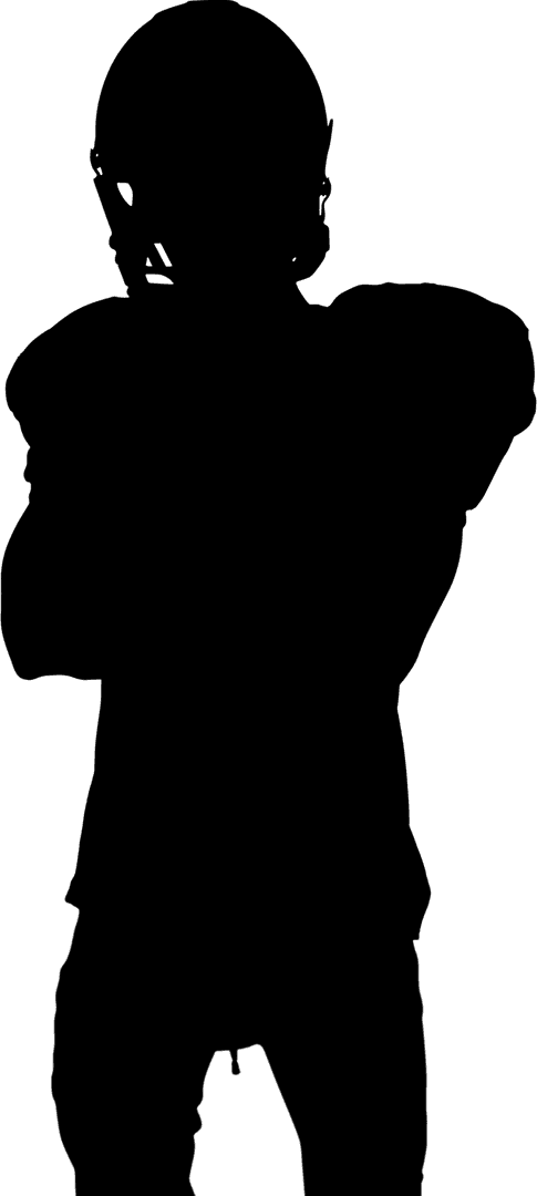 Silhouette of a Man in Sporty Pose on Transparent Background