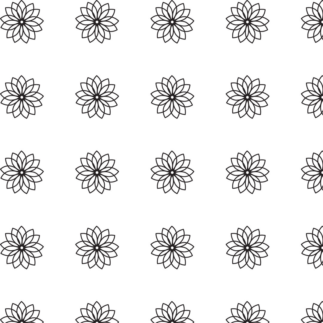 Black Floral Pattern on Transparent Background for Stylish Design