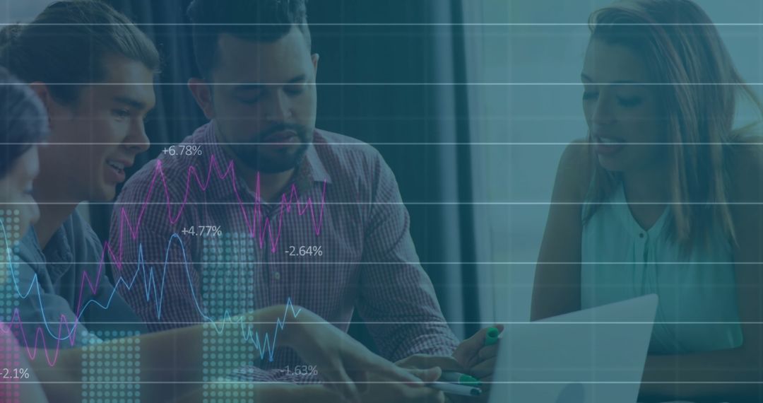 Financial Analysis Meeting with Stock Market Graph Overlays