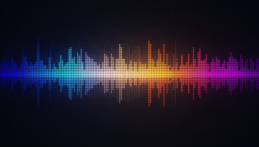 Colorful Audio Spectrum Equalizer on Black Background