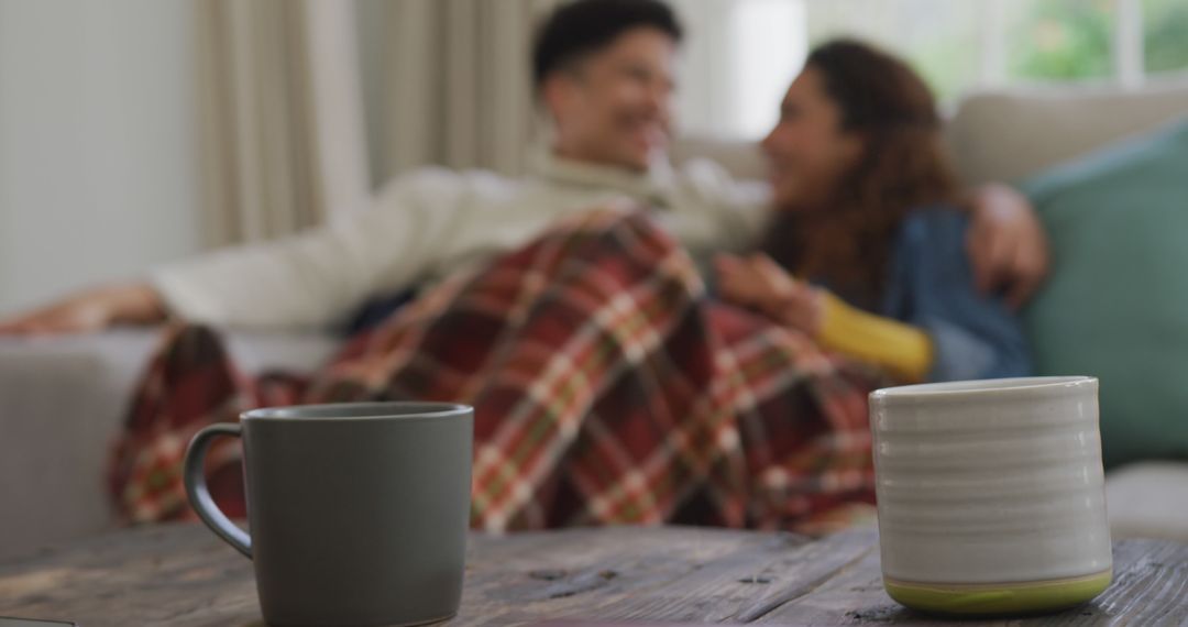 Cozy Couple Relaxing with Coffee on a Comforting Afternoon