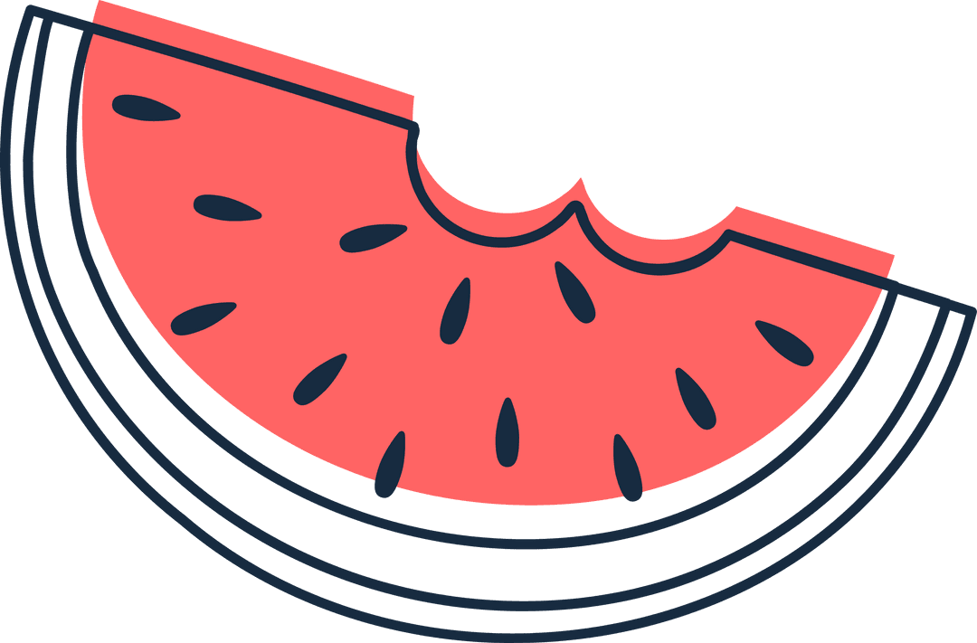 Minimalistic Vector of Watermelon Slice with Biting Marks - Download Free Stock Images Pikwizard.com