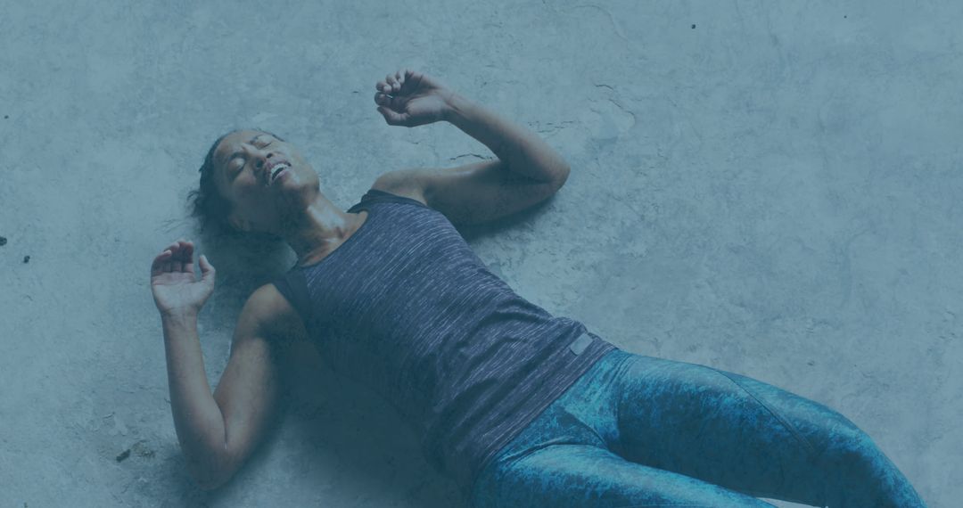 Exhausted Athlete Resting After Intense Workout Session