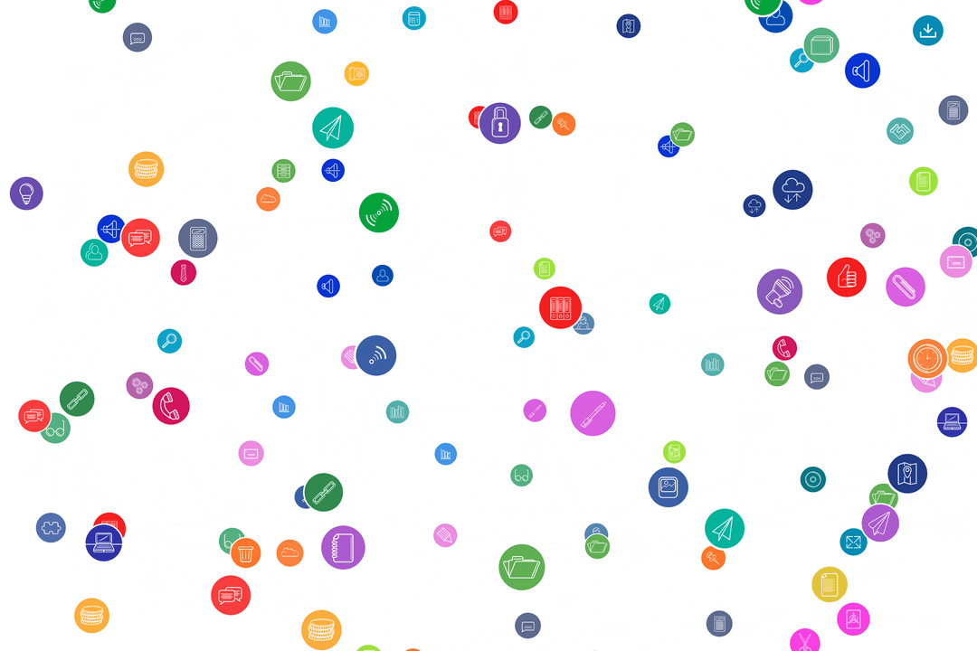 Transparent Network of Media And Data Icons With Interconnected Design - Download Free Stock Images Pikwizard.com