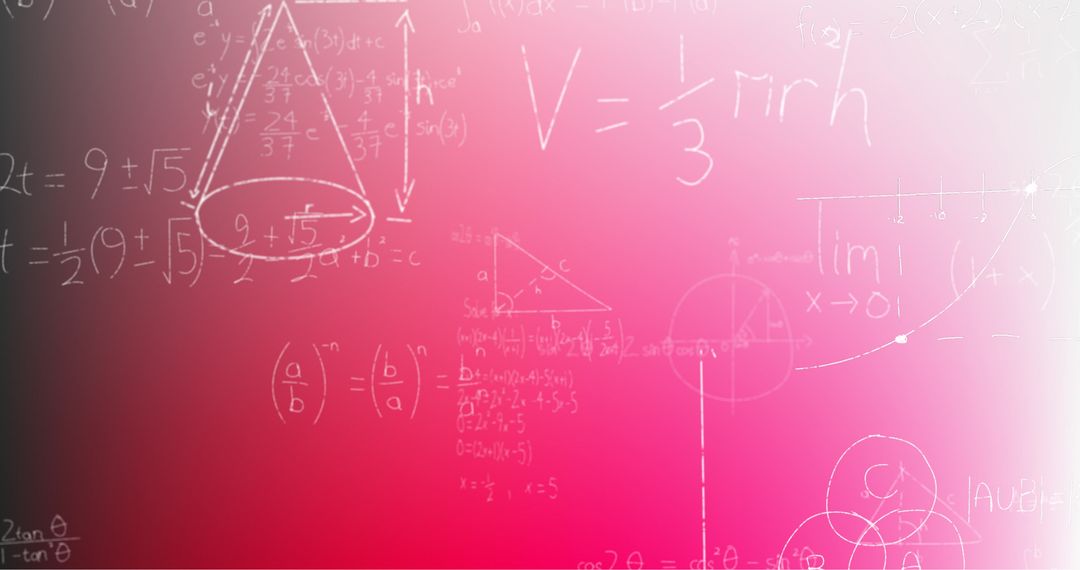 Abstract Mathematics Formula on Pink Background for Learning