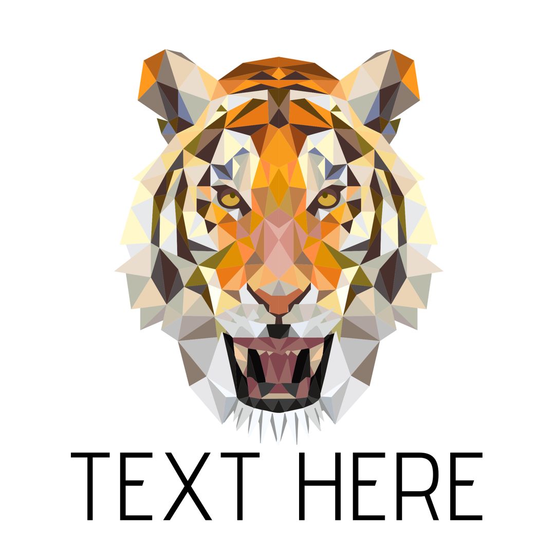 Geometric Tiger Art Symbolizing Strength and Conservation