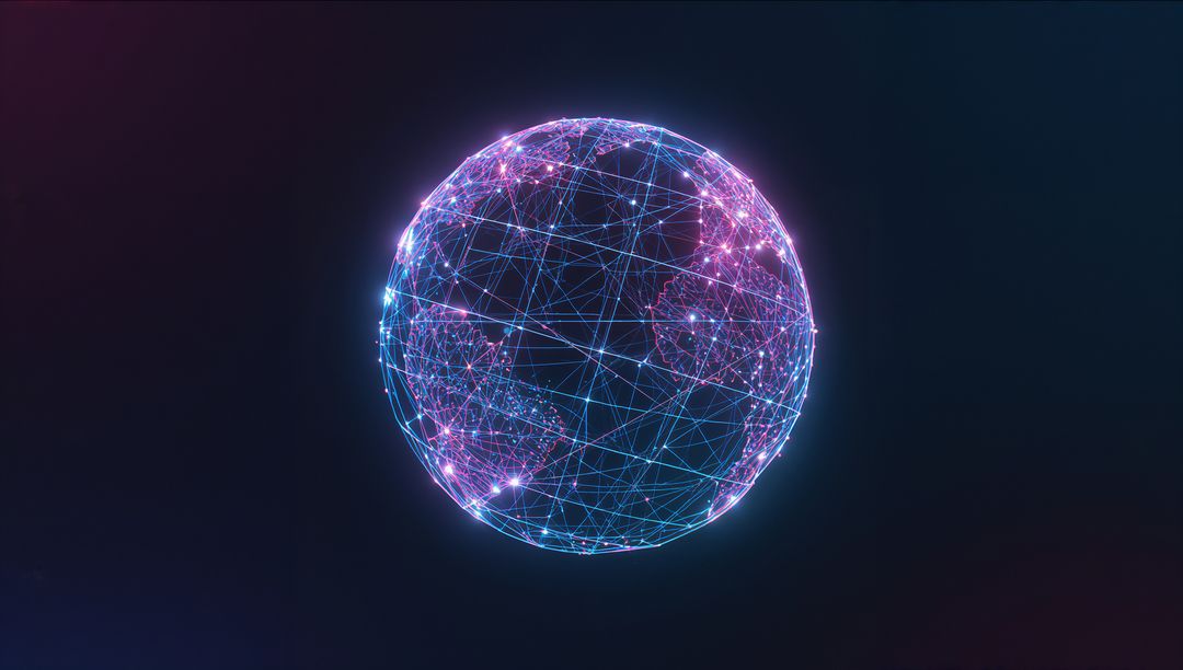 Futuristic Network Globe Illustrating Global Digital Connections