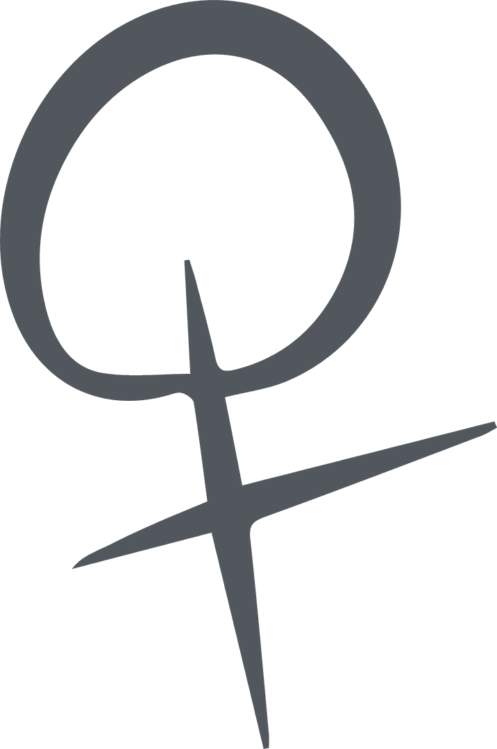 Modern Transparent Abstract Symbol with Loop and Crossbar