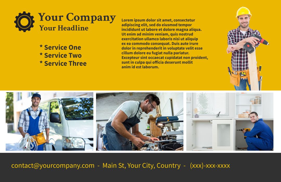 Professional Service Promotion with Tradesman for Construction Business