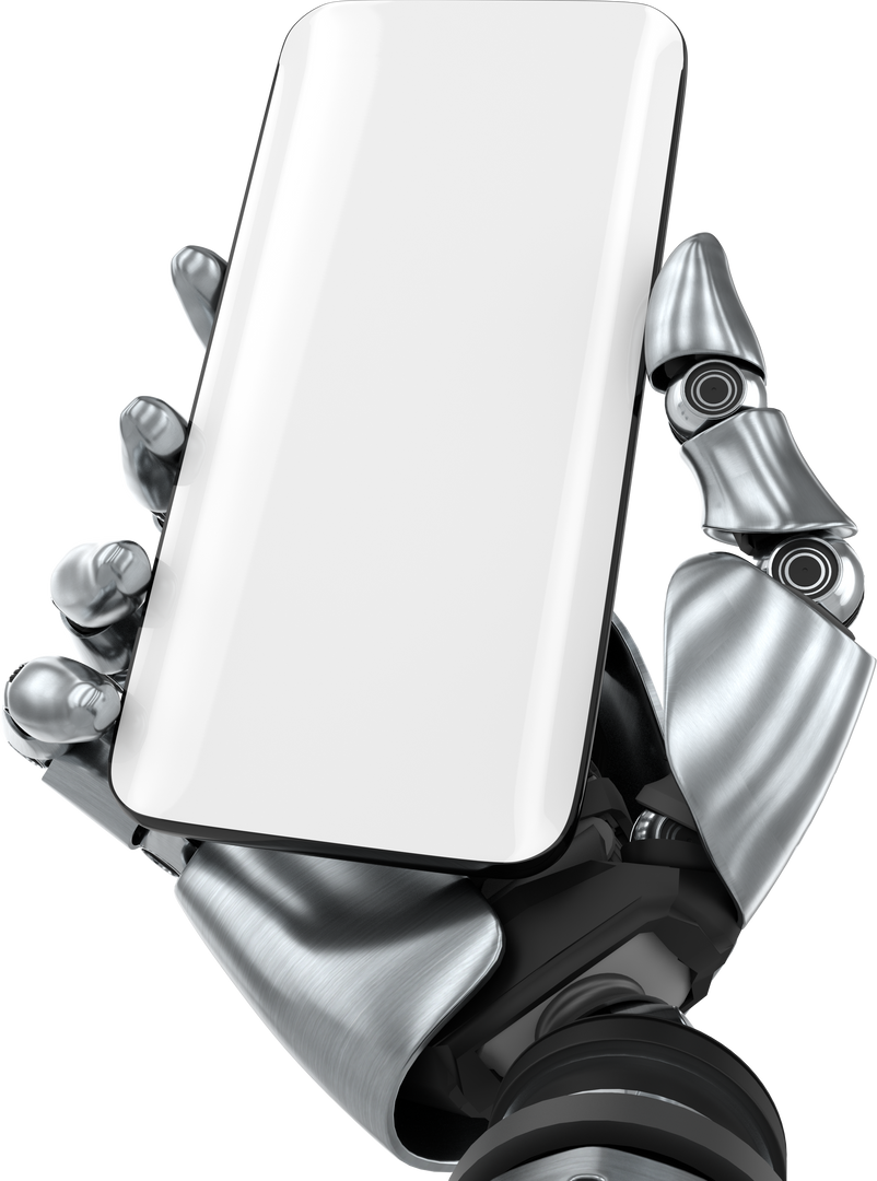 Robotic Hand Holding Smartphone on Transparent Background, Isolated Vector Illustration - Download Free Stock Images Pikwizard.com