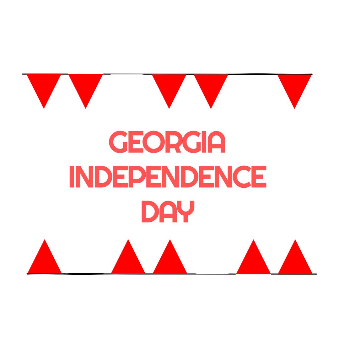 Georgia Independence Day Celebration Poster with Red Bunting