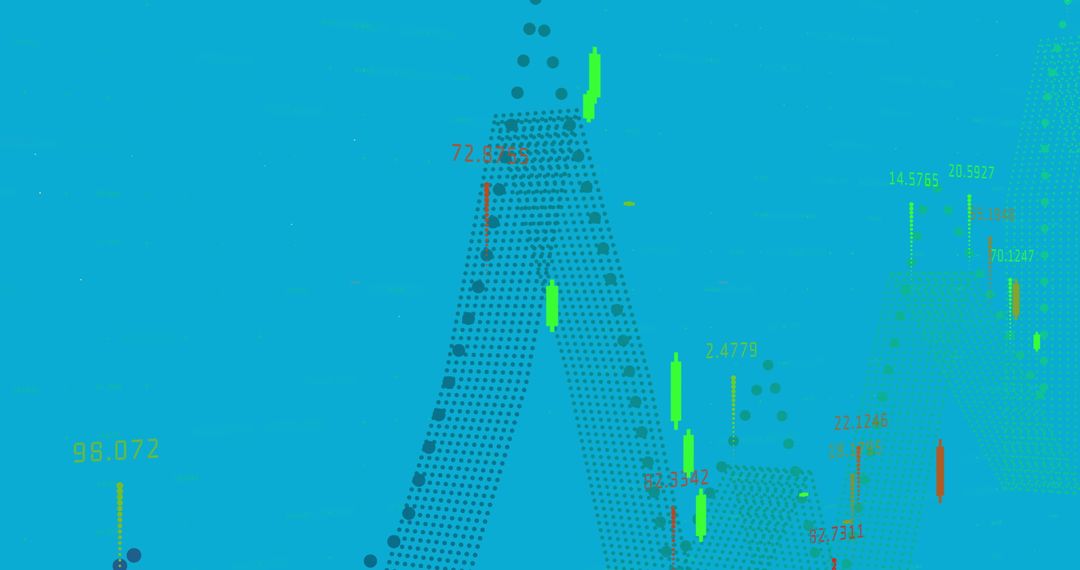 Abstract Financial Data Visualization in Blue Palette