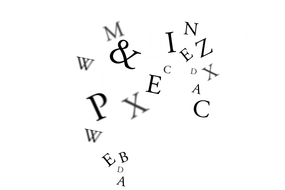 Alphabet Letters and Symbols on Transparent Background