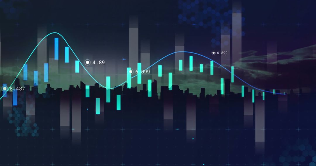 Digital Financial Data Over Cityscape Representation