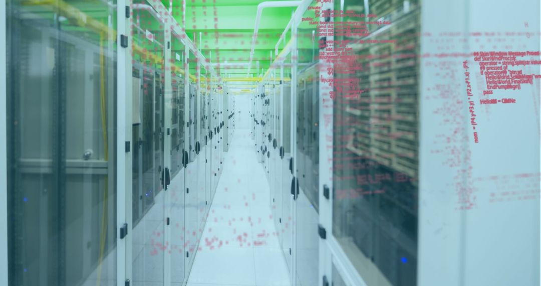 Data Processing in Modern Server Room with Abstract Interface - Free Images, Stock Photos and Pictures on Pikwizard.com