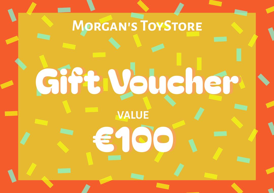Vibrant €100 Gift Voucher Template for Toy Store Celebrations - Download Free Stock Templates Pikwizard.com