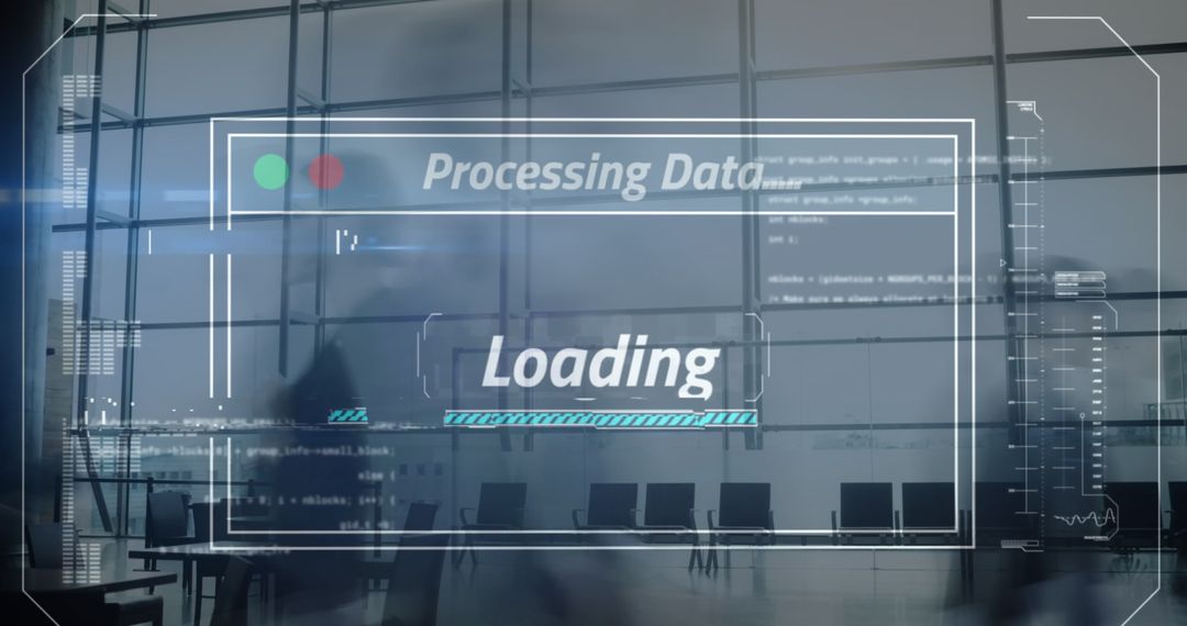 Digital Interface with Loading Data in Modern Office