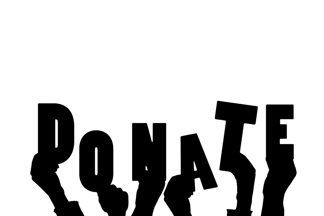 Hands Holding 'Donate' Text Illustration on Transparent Background