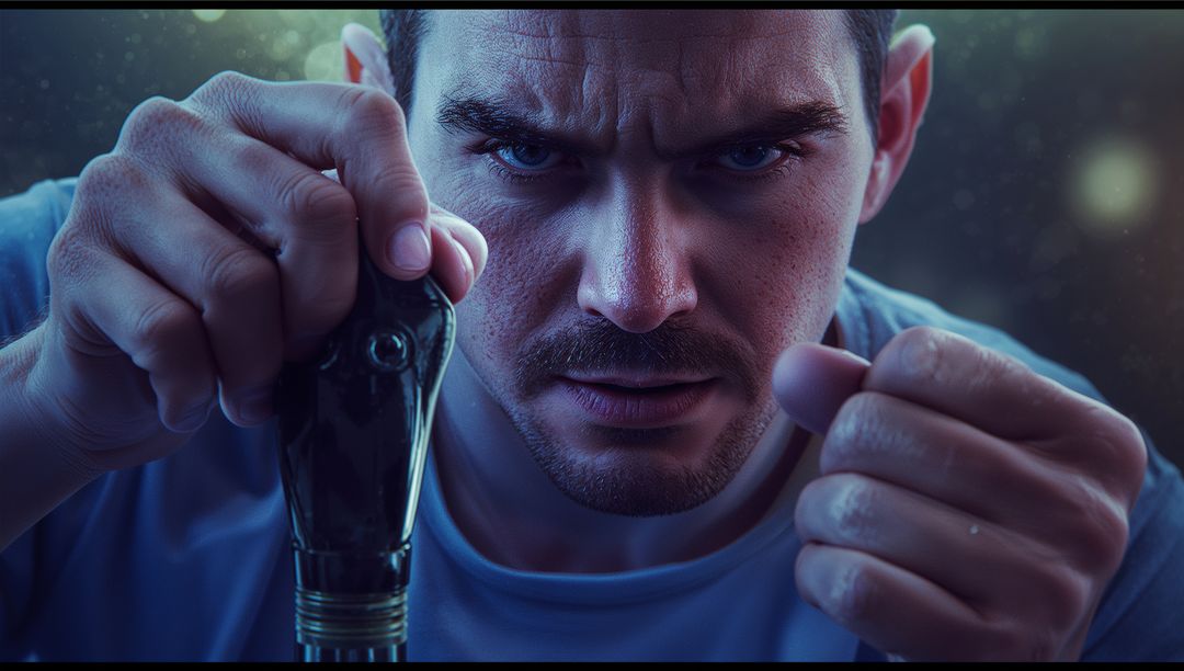 Intense Focus While Operating Machinery in Cool Light