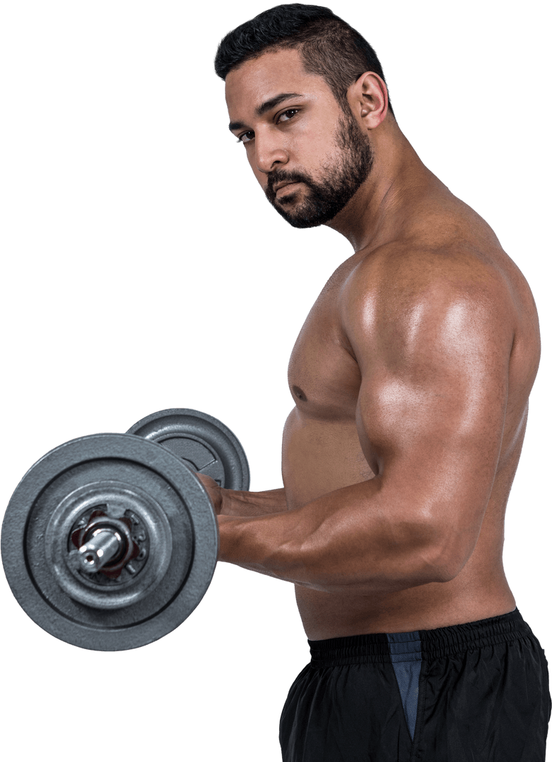 Muscular Man Lifting Barbell Transparent Background
