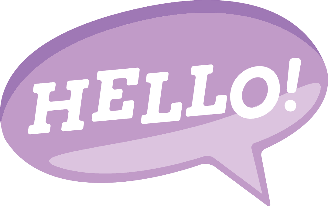 Purple Welcome Speech Bubble on Transparent Background