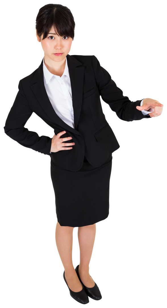 Businesswoman Pointing with Confidence on Transparent Background - Download Free Stock Images Pikwizard.com