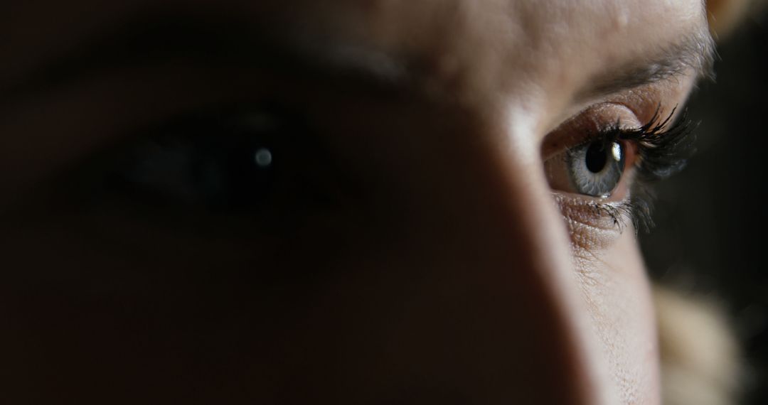 Close-up of woman eye on dark background - Free Images, Stock Photos and Pictures on Pikwizard.com