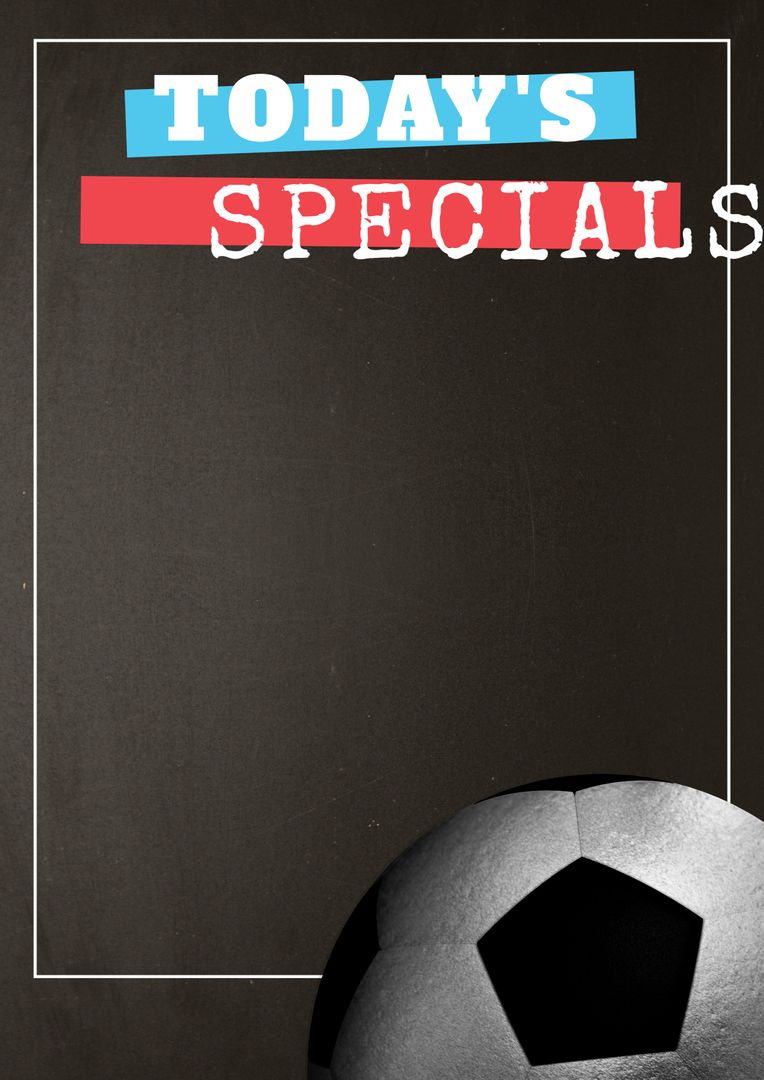 Bold Today's Specials Chalkboard with Soccer Theme