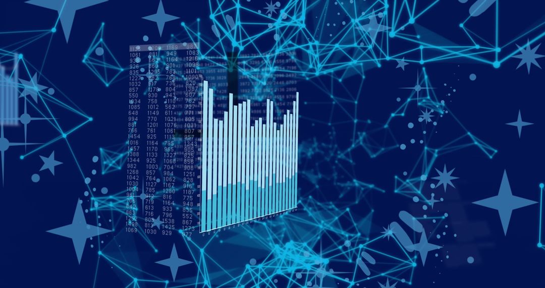 Futuristic Digital Graph with Networking Background