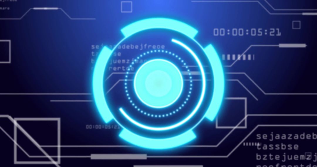 Futuristic digital interface with data scan and processing elements
