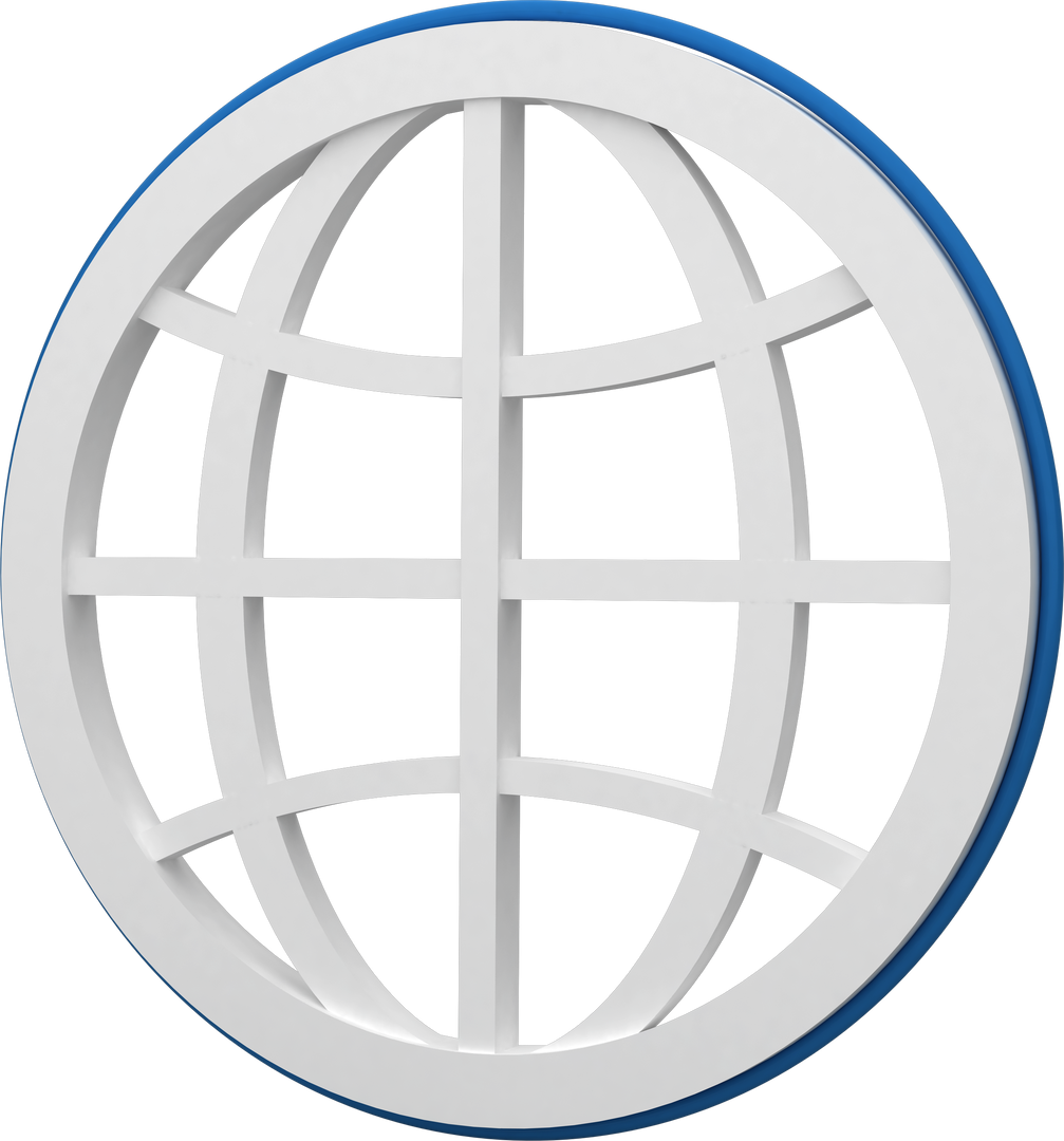 Transparent Globe Symbol with Blue Edge on White Background - Download Free Stock Images Pikwizard.com