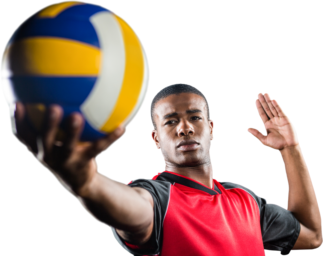 Determined Athlete Holding Volleyball on Transparent Background - Download Free Stock Images Pikwizard.com