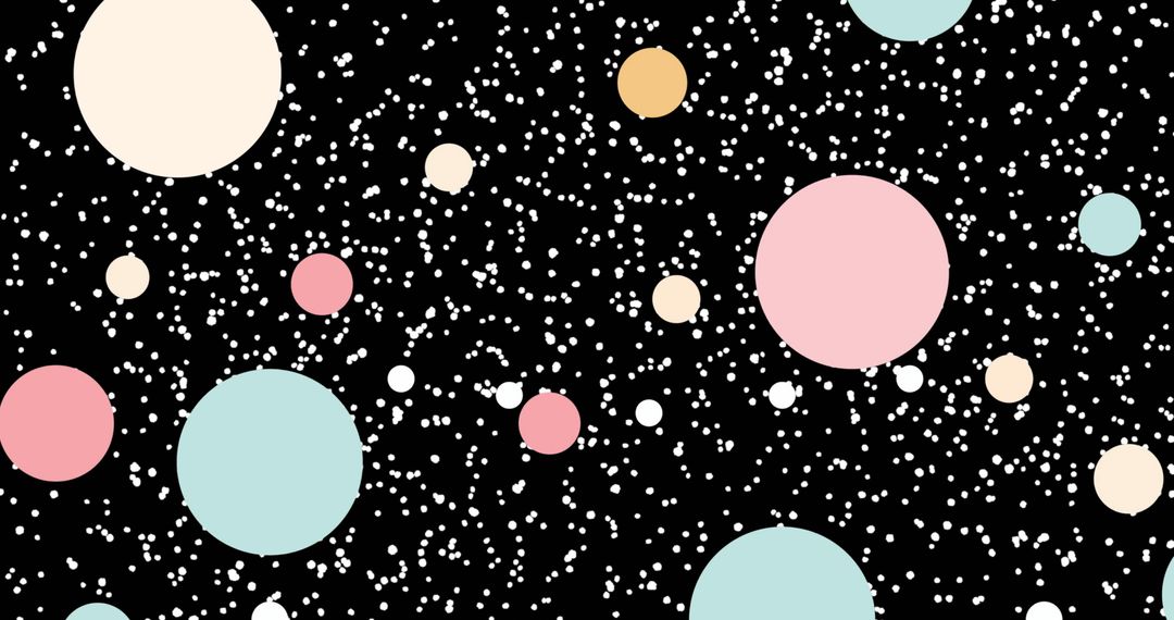 Abstract Pastel Circles on Dynamic Black Background