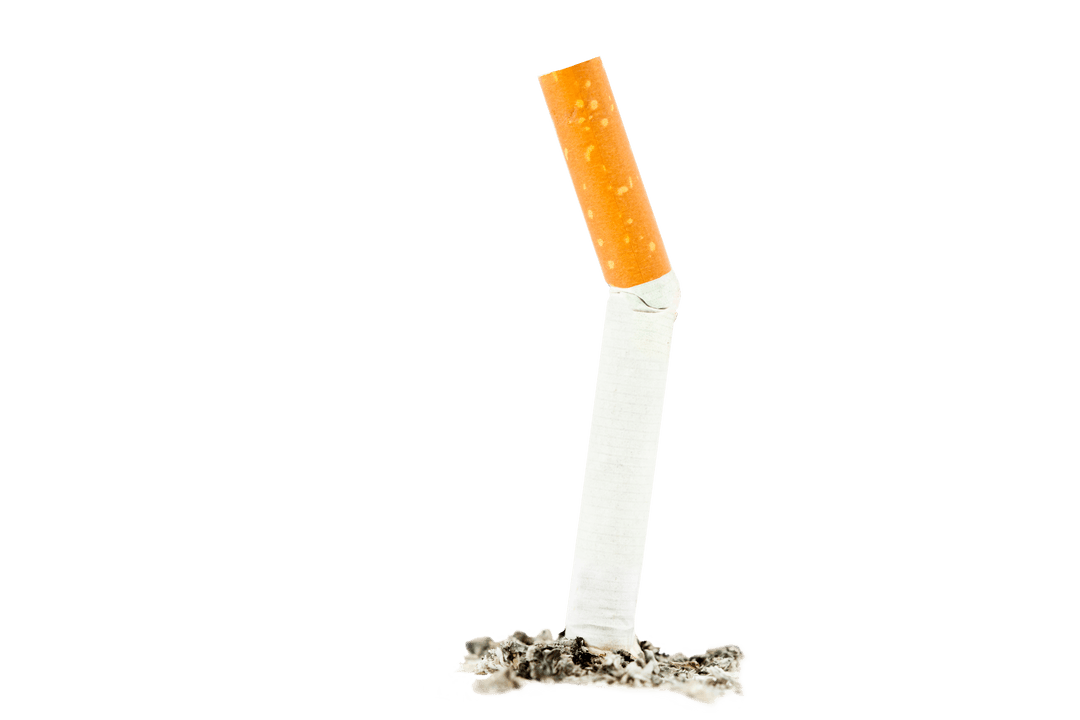 Burnt Crushed Cigarette Transparent Background Illustration