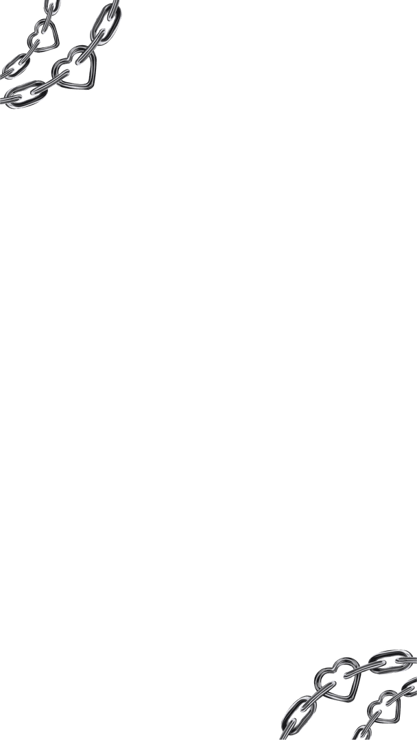 Chain Border with Heart-Shaped Links on Transparent Canvas