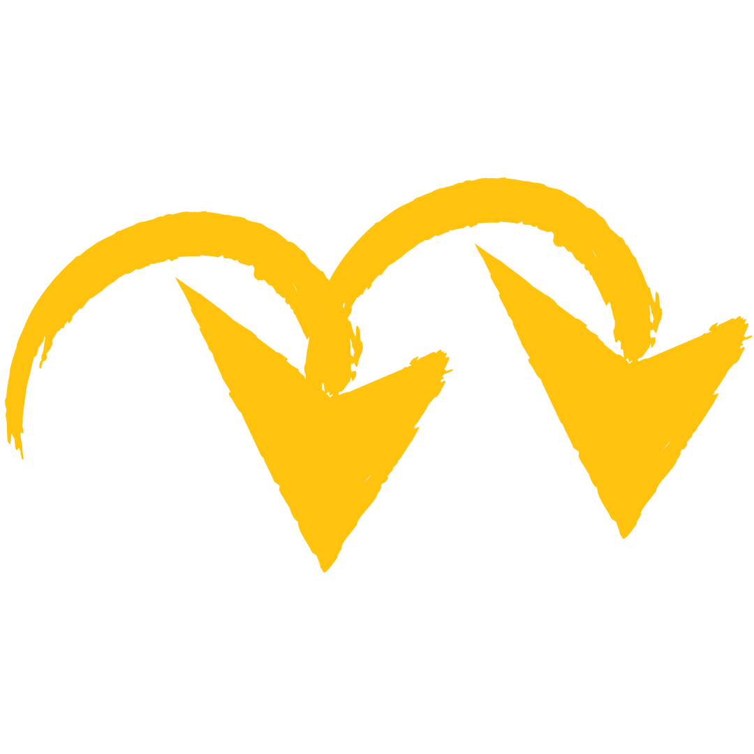 Stylish Yellow Arrows Symbol on Transparent Background