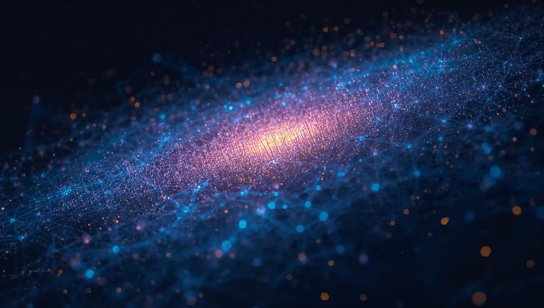 Digital Network Mesh with Vibrant Core