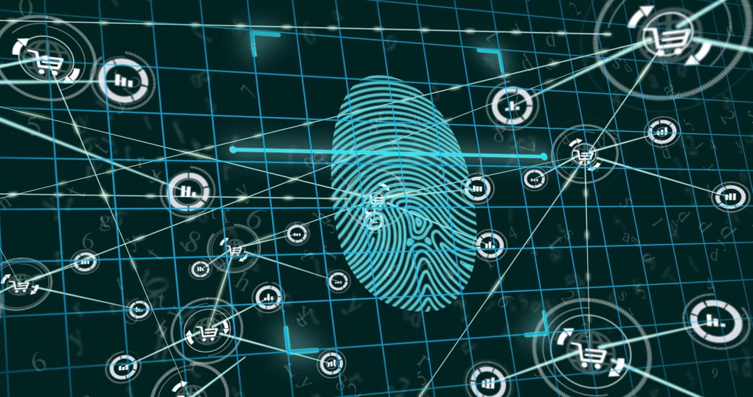 Biometric Fingerprint and Data Connections on Digital Grid