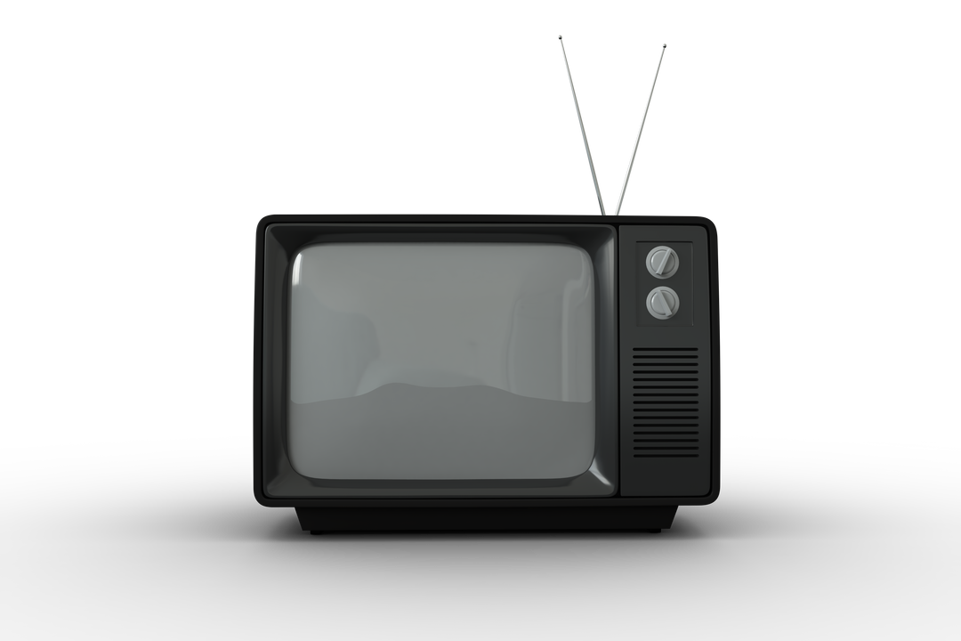 Black Retro TV Illustrated on Transparent Background for Entertainment Themes - Download Free Stock Images Pikwizard.com