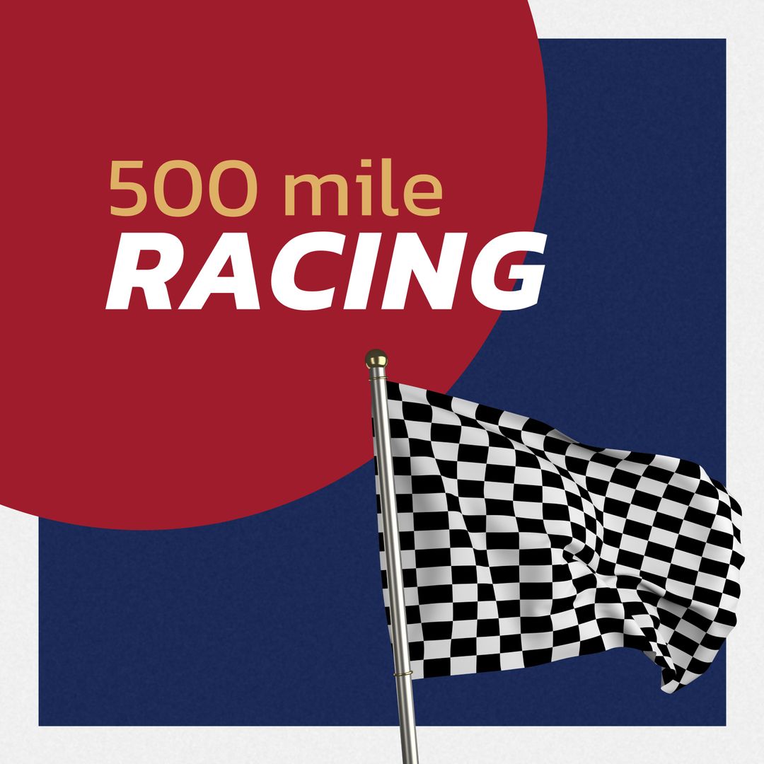 500 Mile Racing Event Banner with Checkered Flag - Download Free Stock Templates Pikwizard.com