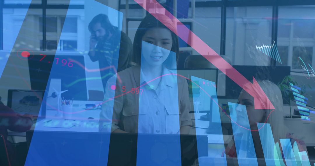 Global Finance Team Analyzing Market Data in Office