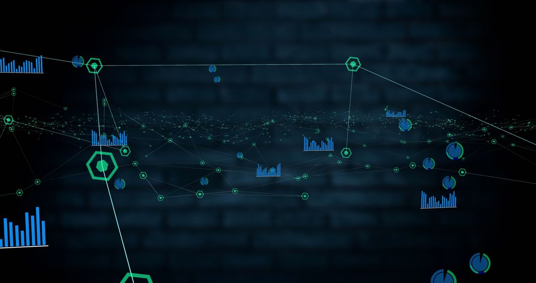 Abstract Digital Network of Global Technology Data Processing