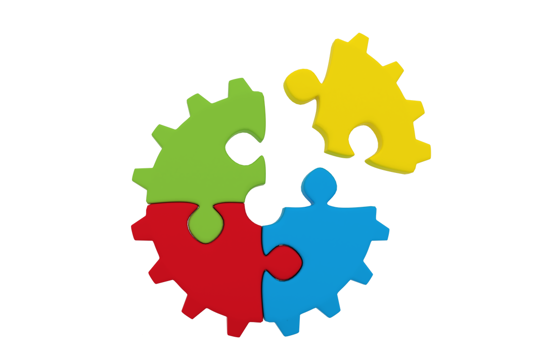 Colored Gear Jigsaw Pieces on Transparent Background - Download Free Stock Images Pikwizard.com